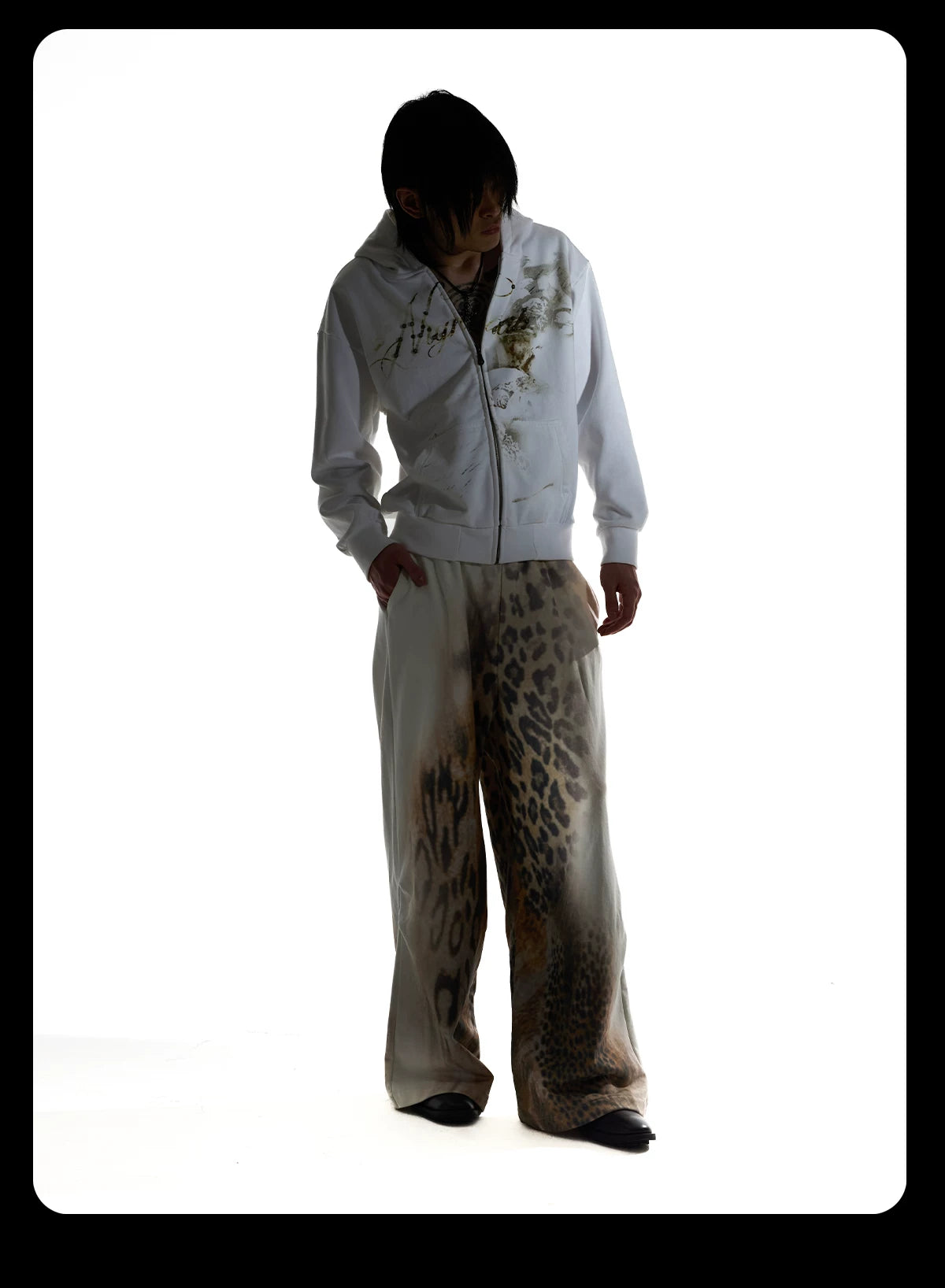 NIGHTLAB Leopard Print Wide-leg Sweatpants