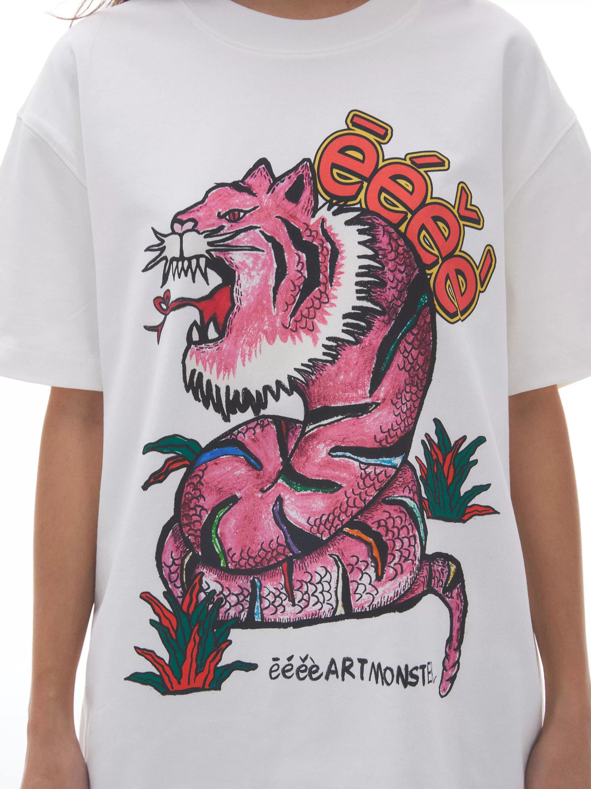 EeeeArtmonster Year of The Snake Limited Print Crew Neck Hand Painted Graffiti Tee