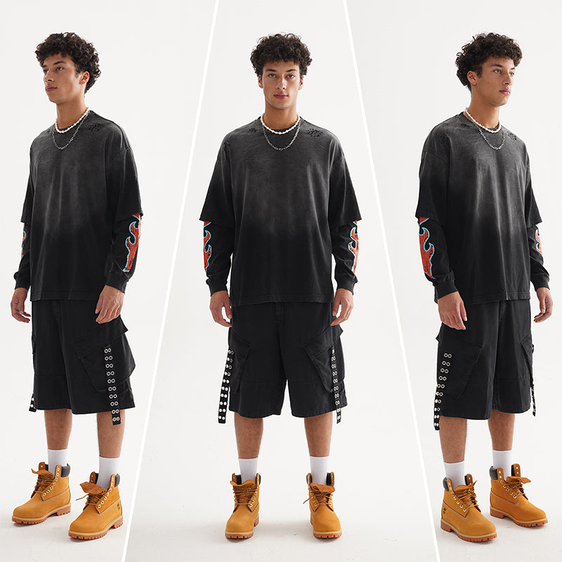 FIVE MEN FLAME long-sleeved Tee