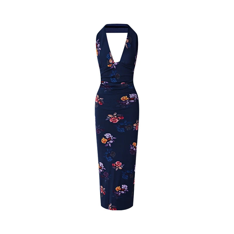 FINDYAWINGS Deep V Leak Back Neck Dress