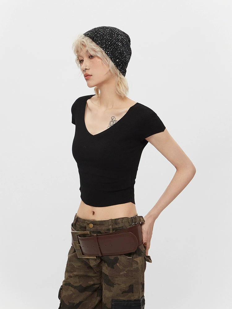 AIRHOOD V-neck Slim Tee