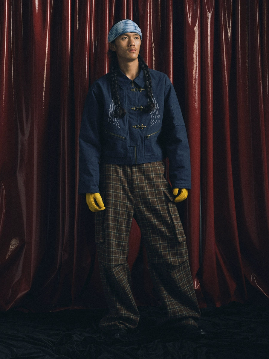 TREclub Vintage Plane Buckle Short Wide Jacket