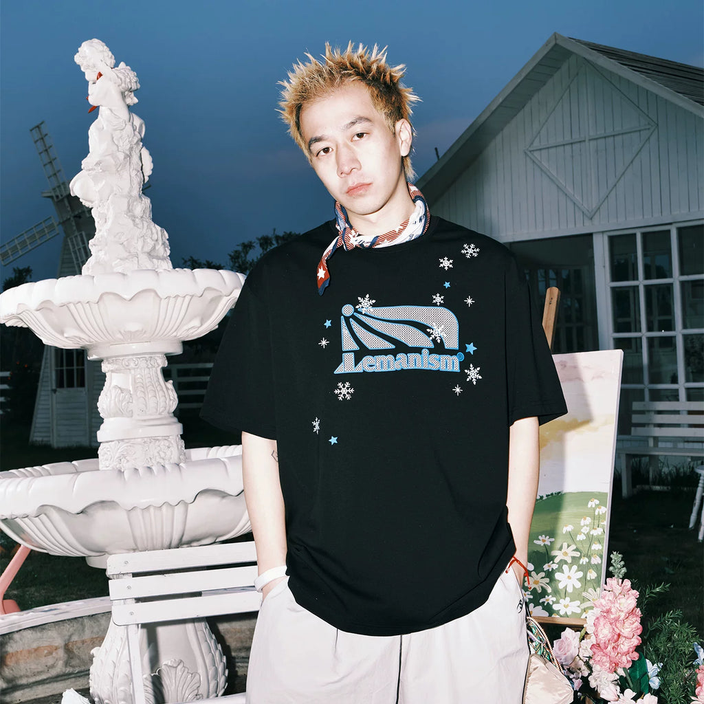 Lemanism Snowflake Print Loose Tee