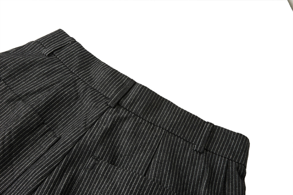 EME Striped Vintage Pleated Casual Trousers