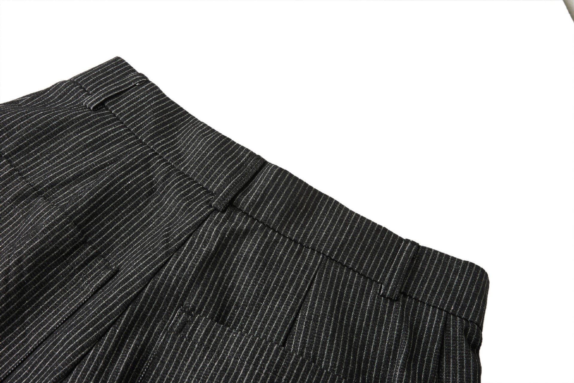 EME Striped Vintage Pleated Casual Trousers