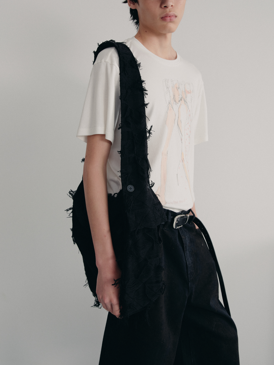 JCAESAR Fringed Rhombus Messenger Bag