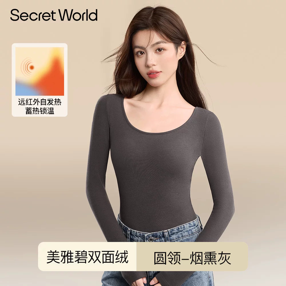 Secret World Semi-turtleneck Slim Fit Warm Inner Long Sleeve