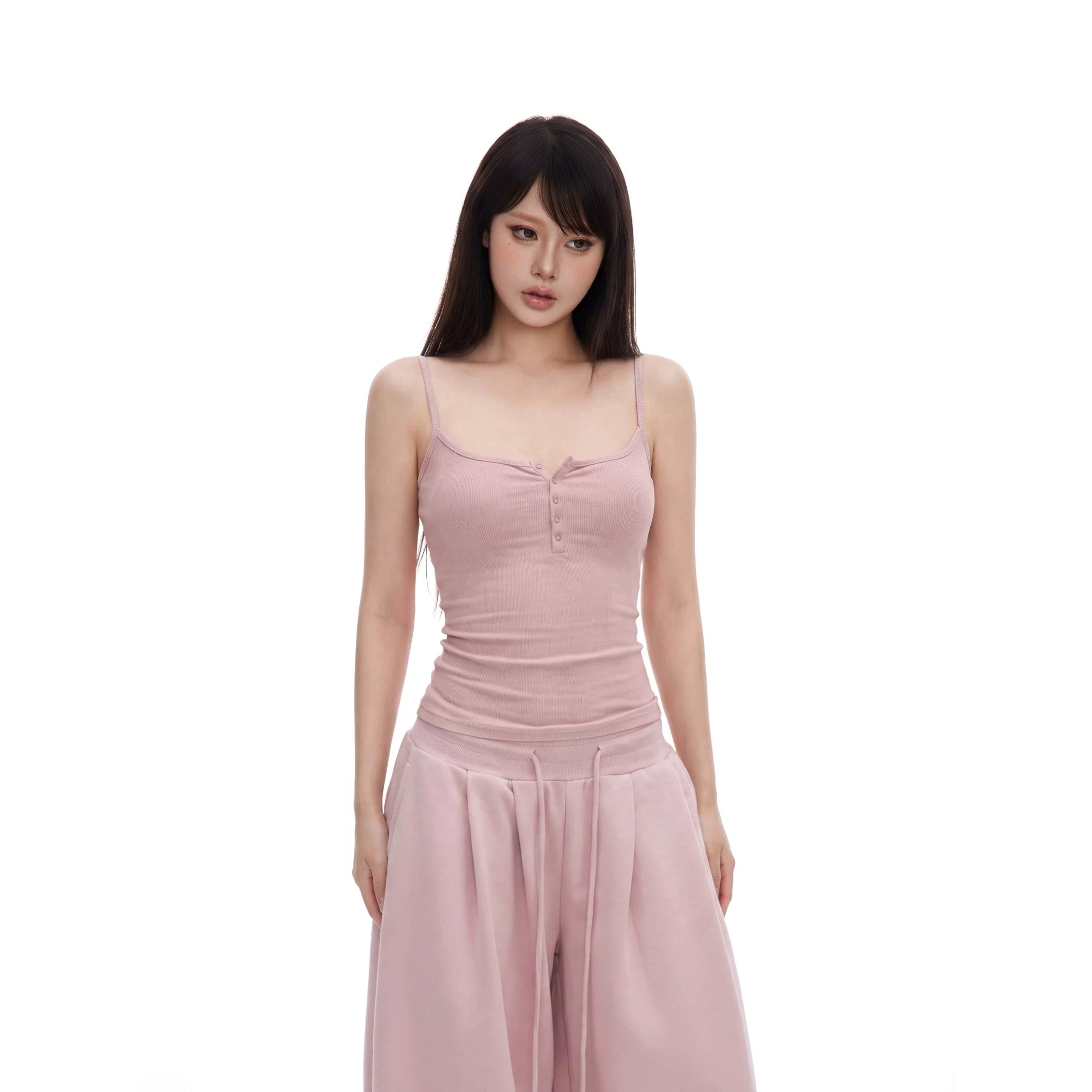 WITHMIN Waist Suspender Slacks Set