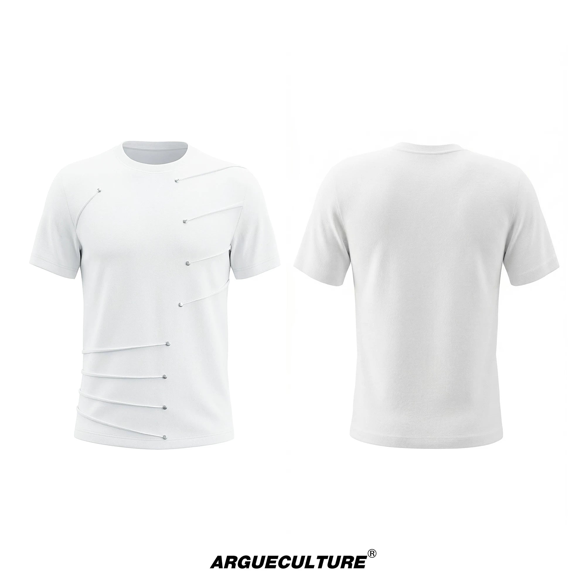 ArguECulturE Rivet Round Neck Straight Shoulder Slim Tee