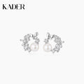 KADER Cloud Butterfly Wreath Freshwater Pearl Stud Earrings