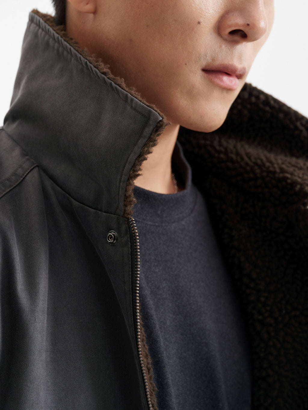 BUTTBILL Vintage Loose Imitation Cashmere Collar Jacket