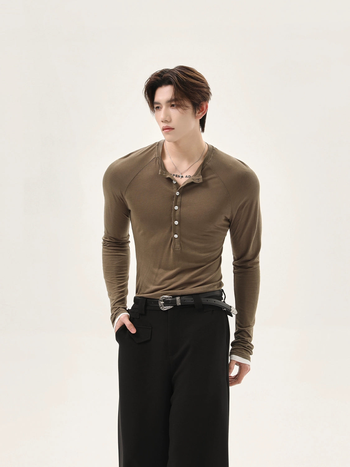 TURNTIDE Vintage Breasted Slim Slim Thin Shoulder Long Sleeves