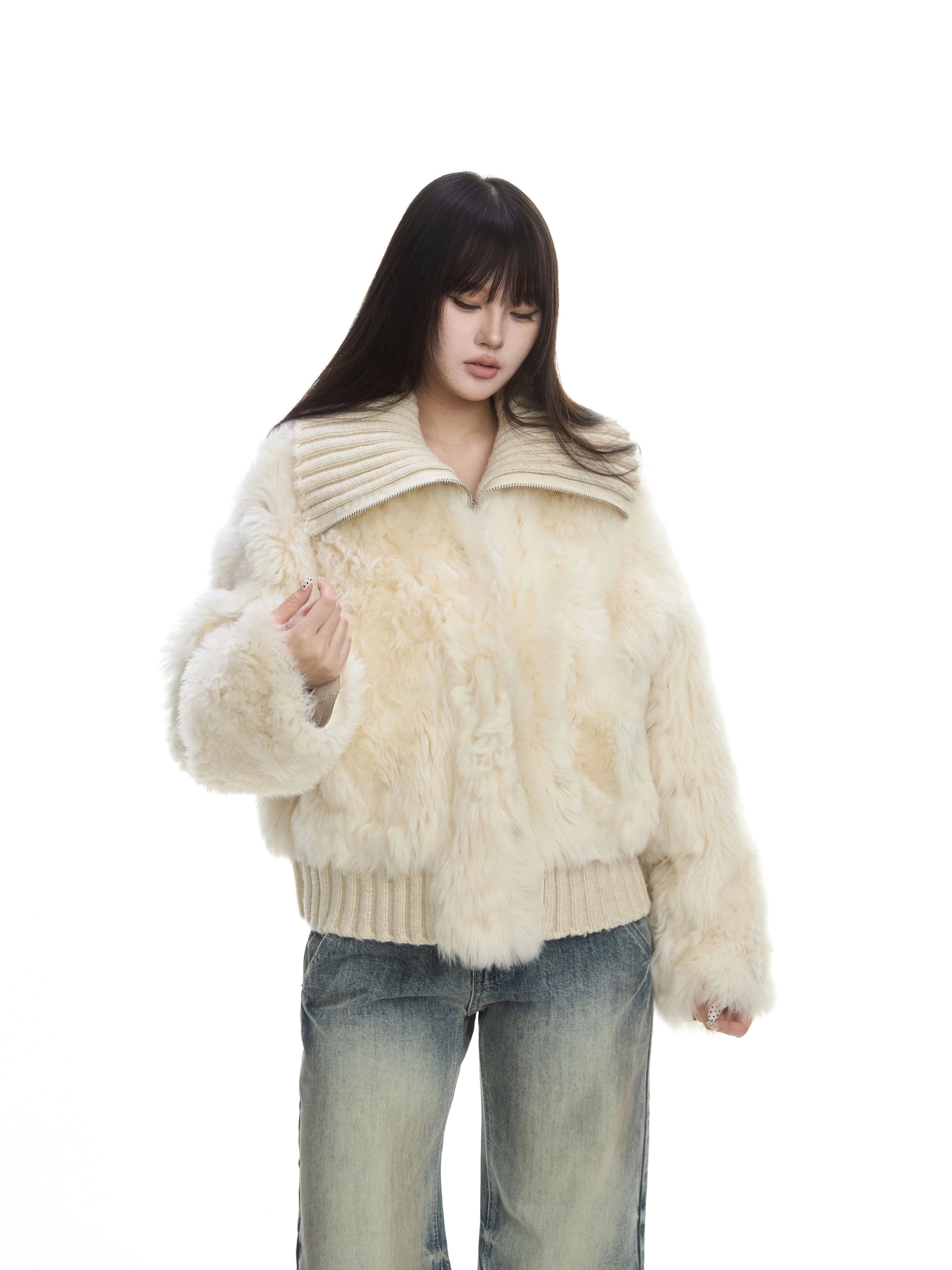WITHMIN Fleece Warm Casual Versatile Fluffy Jacket