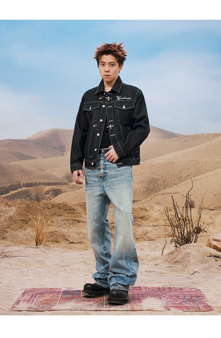 YADcrew Vintage Old Loose Straight Versatile Jeans