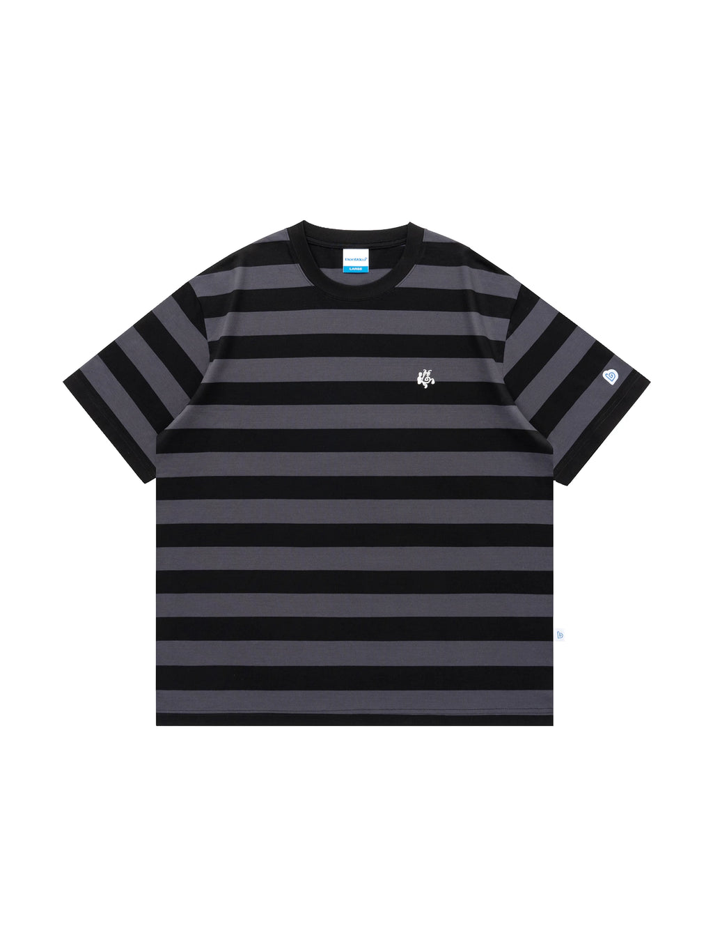 BENT IDEA Wide Striped Crew Neck Casual Tee