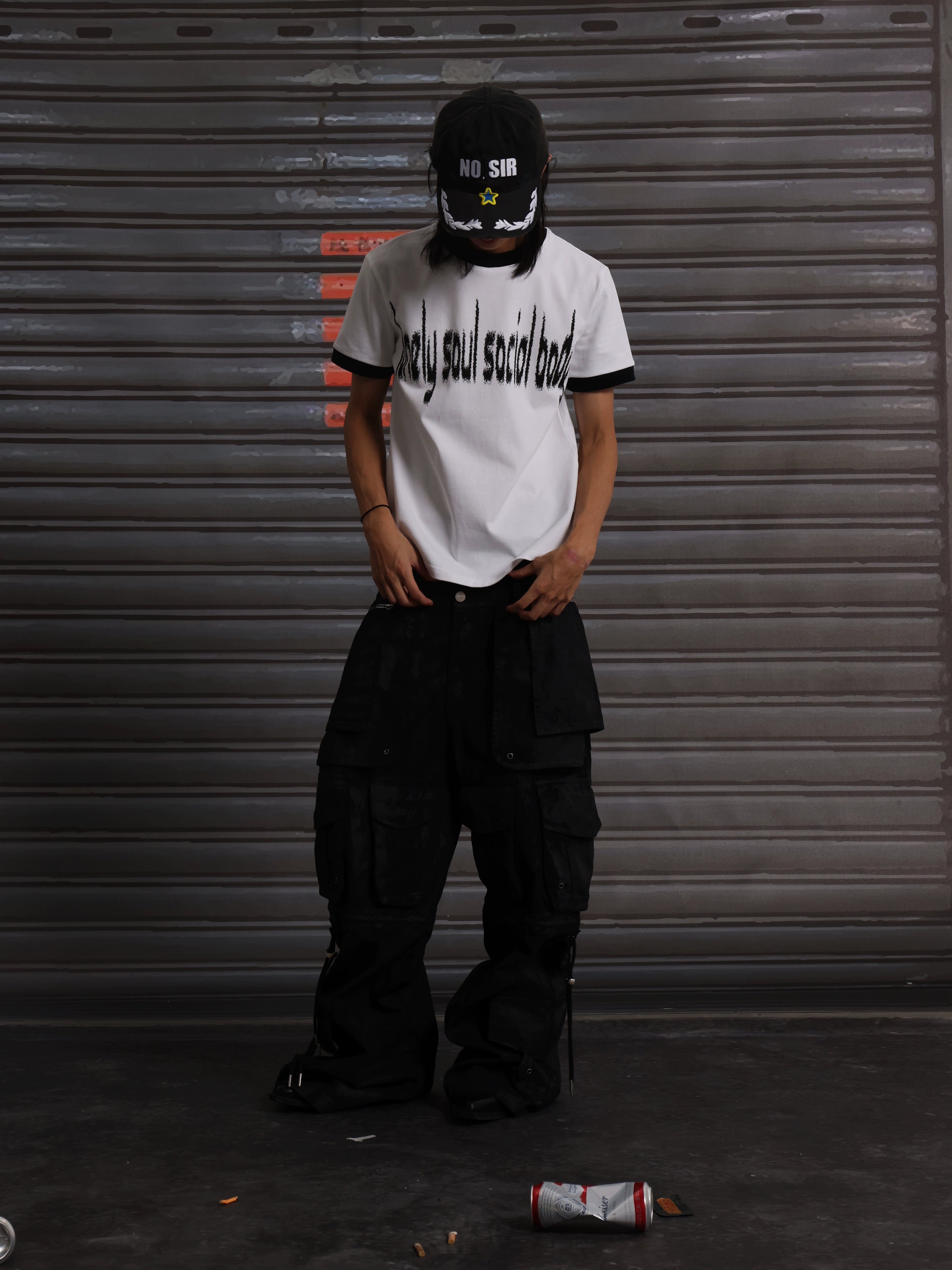 CHAI Alphabet Slogan Contrast Thread Versatile Printing Tee