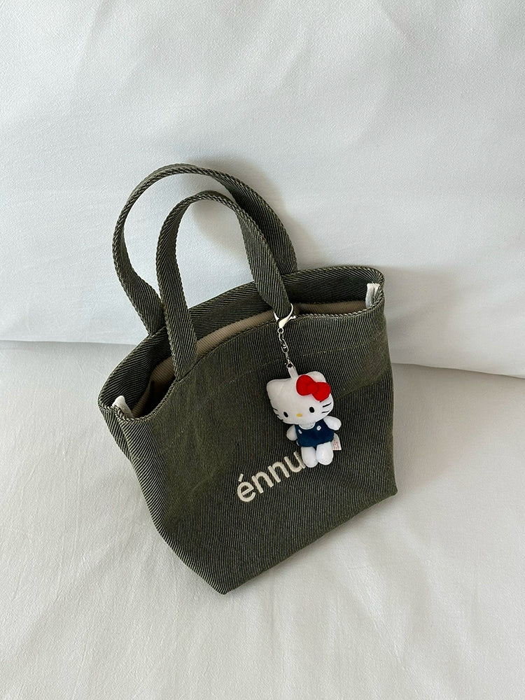 ENNUI Comfortable Embroidered Twill Shoulder Carry Canvas Bag