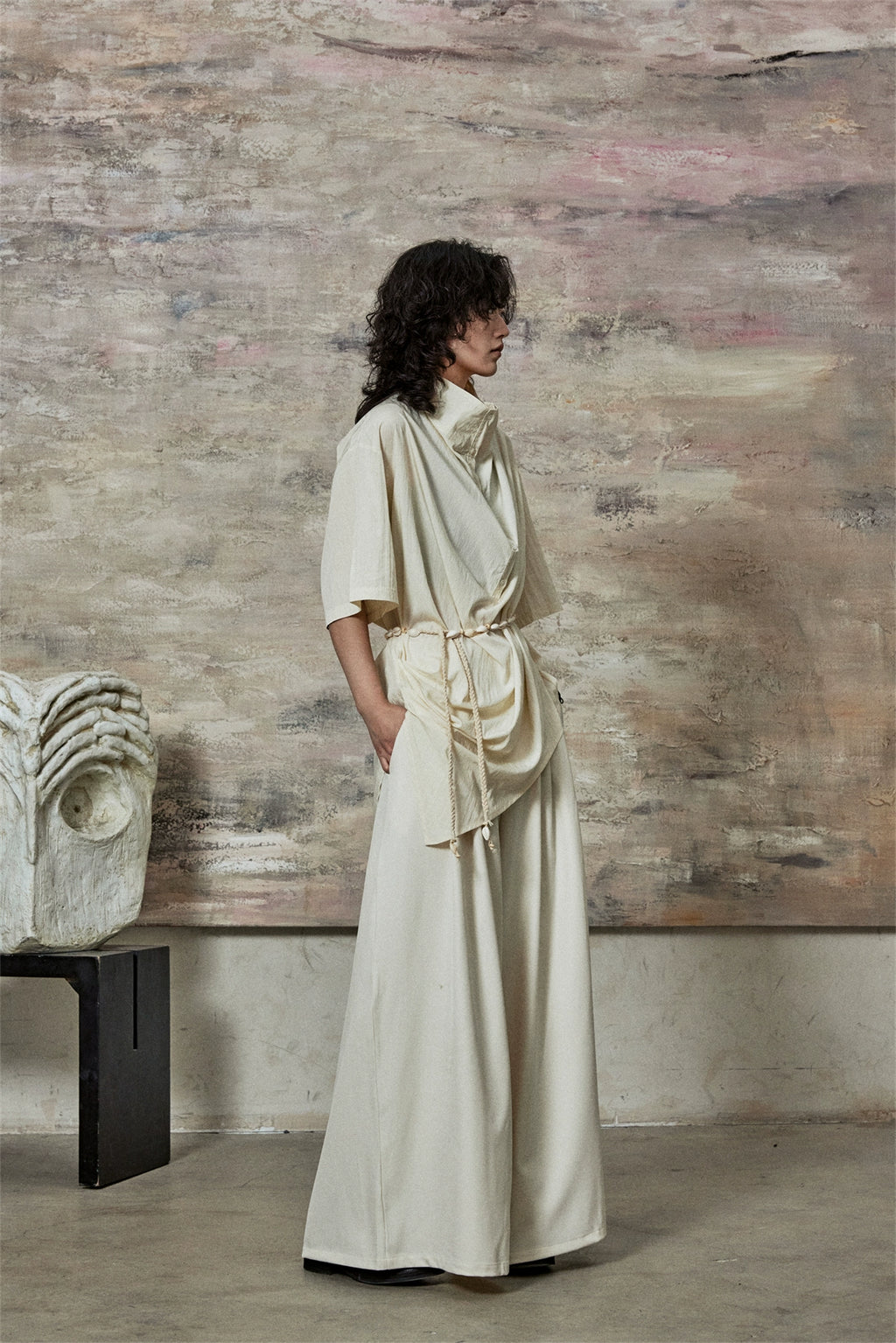 SUNYVONNE Small Loose and Thin Casual Trousers Skirt Suit Pants