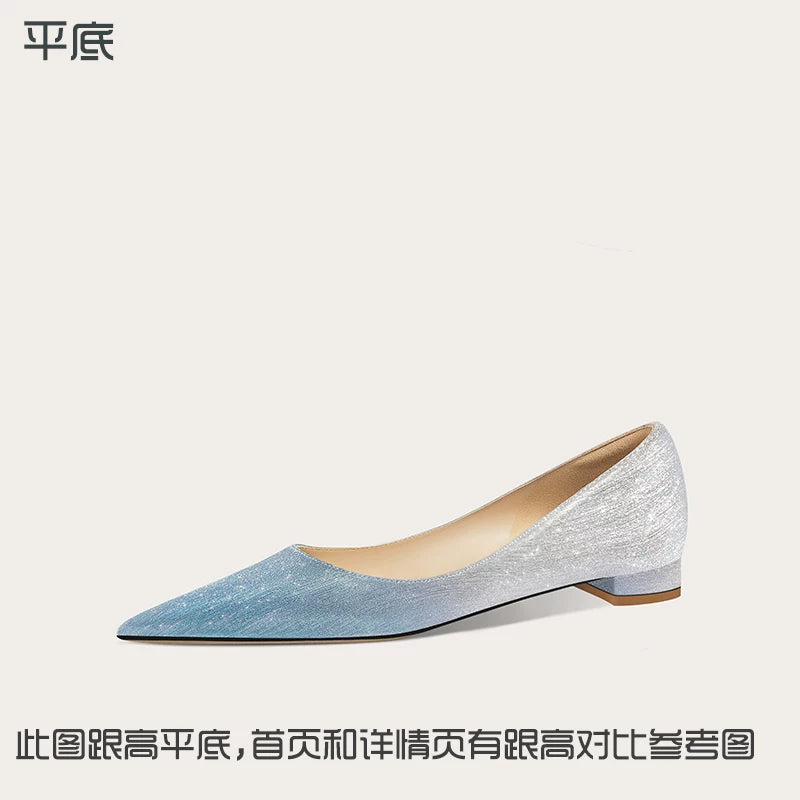Lily Wei Gradual Change Shallow Mouth High-heeled Shoes