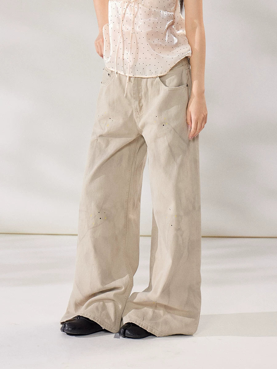 WITHMIN Made Old Ink Splashing Straight Jeans