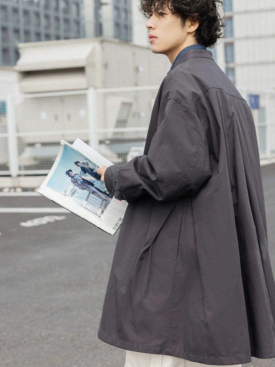 NOEARS Retro Medium and Long Single-breasted Trench Coat