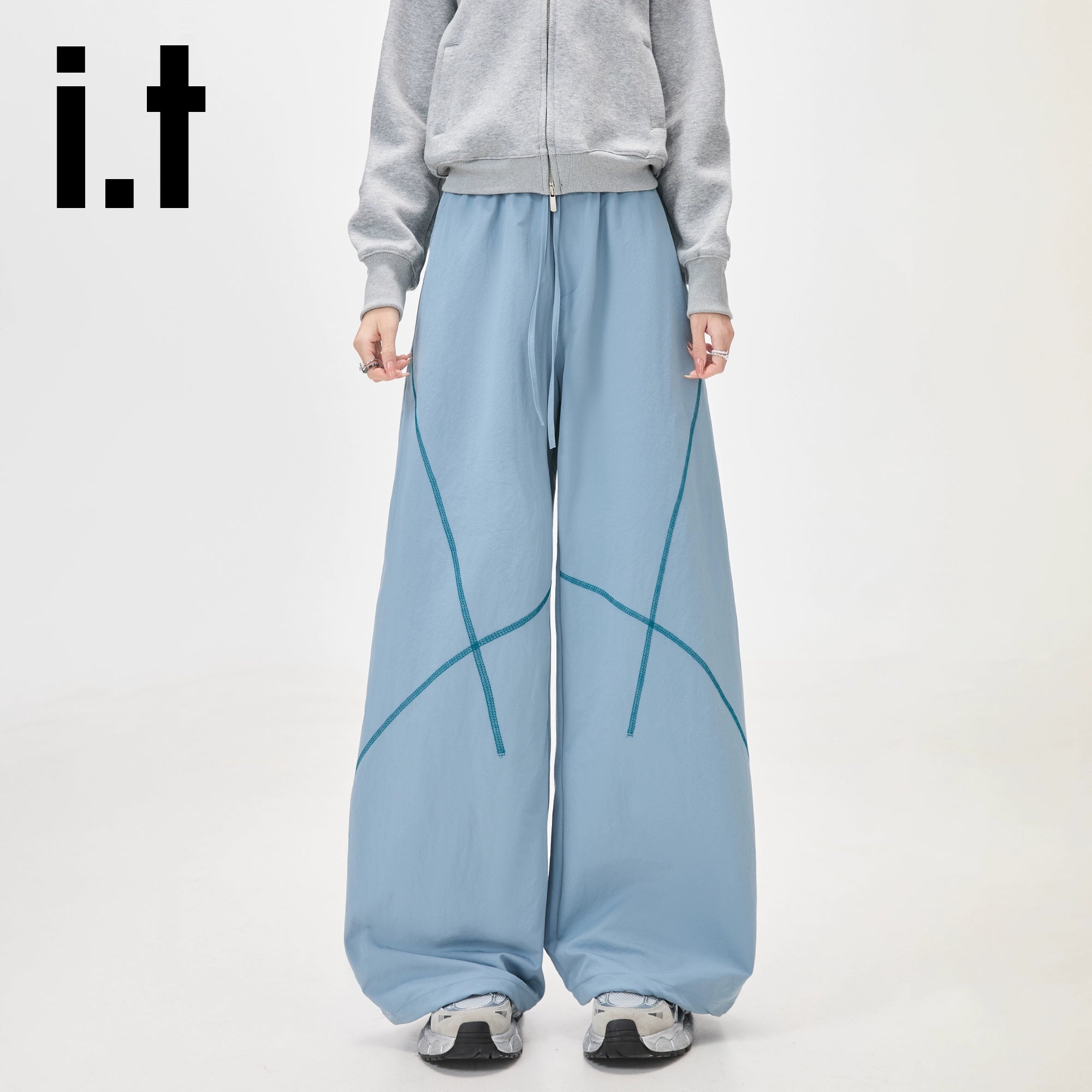 IT: CHOCOOLATE Striped Loose Wide Leg Pants