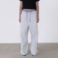 NOT UGLY Double Waist Lazy Striped Casual Pants