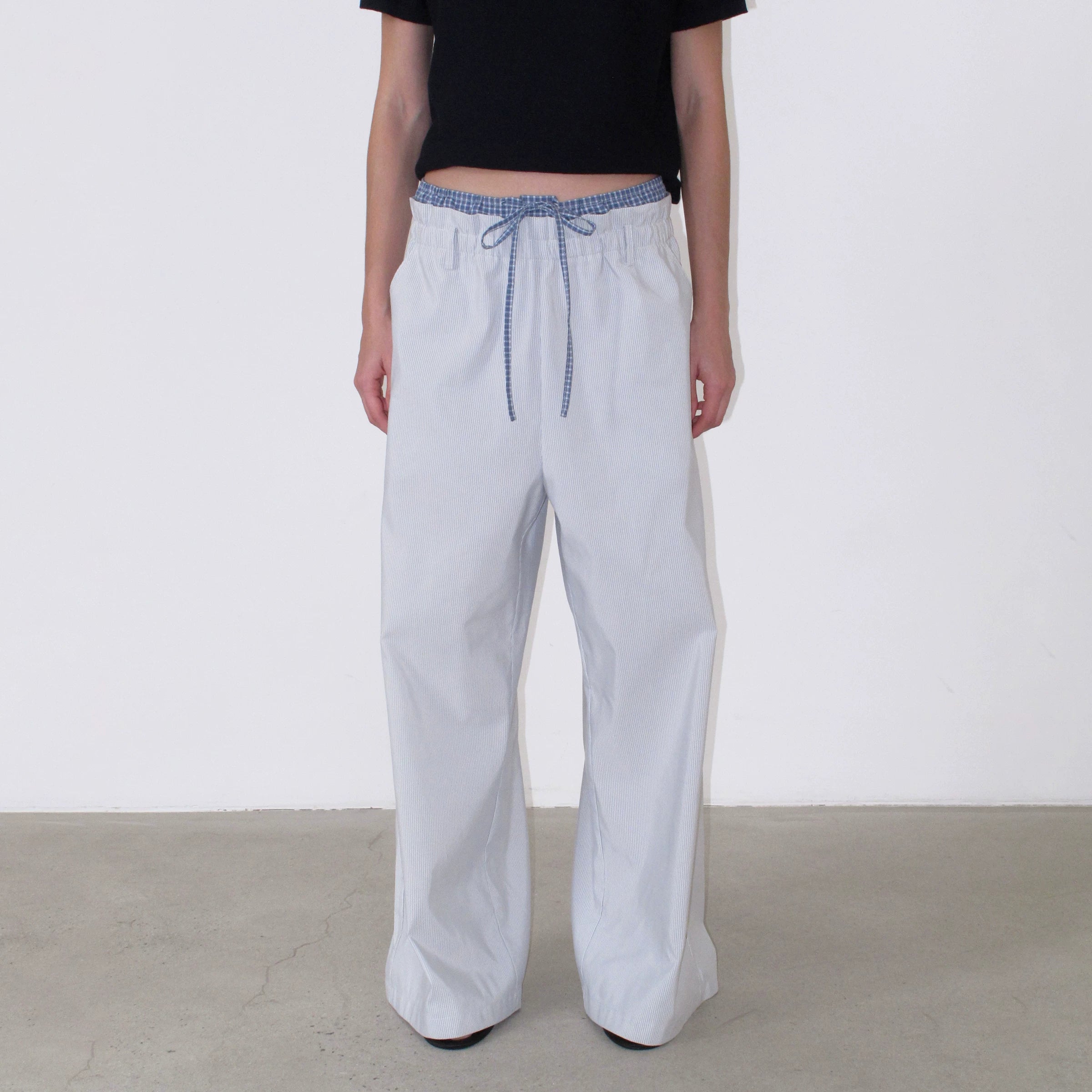NOT UGLY Double Waist Lazy Striped Casual Pants