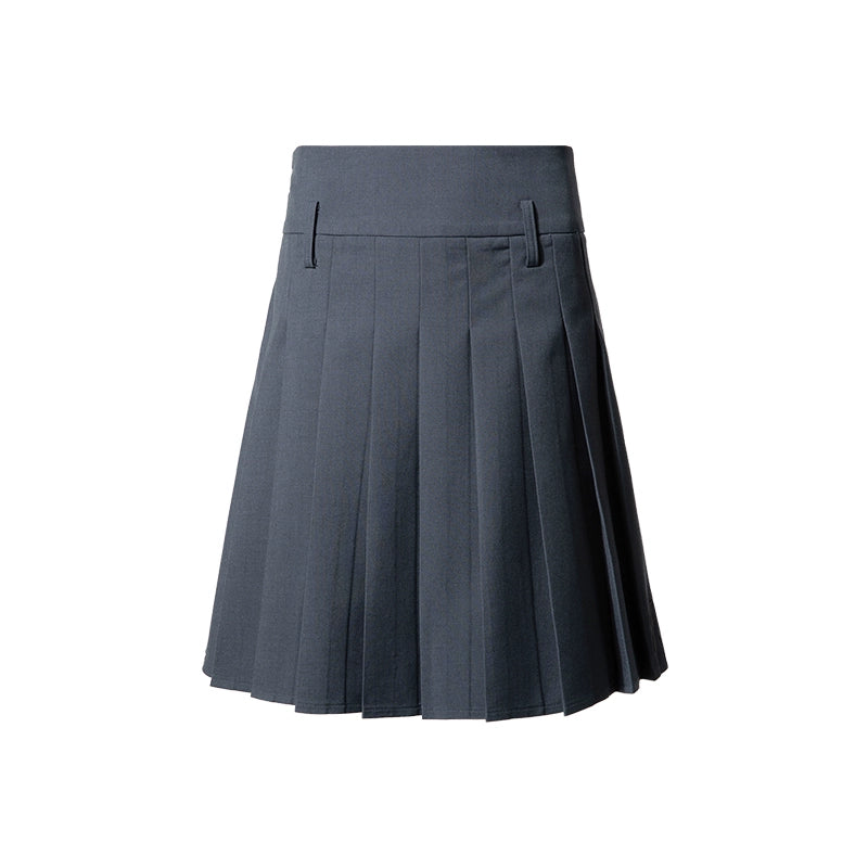 FUNKYFUN Retro Suit Fabric Versatile A-shaped Pleated Skirt
