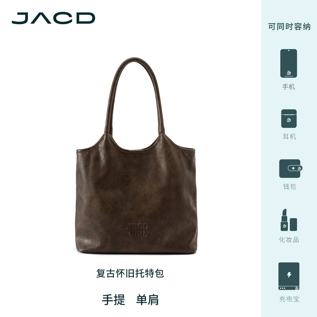 JACD College Vintage Shoulder Tote Bag