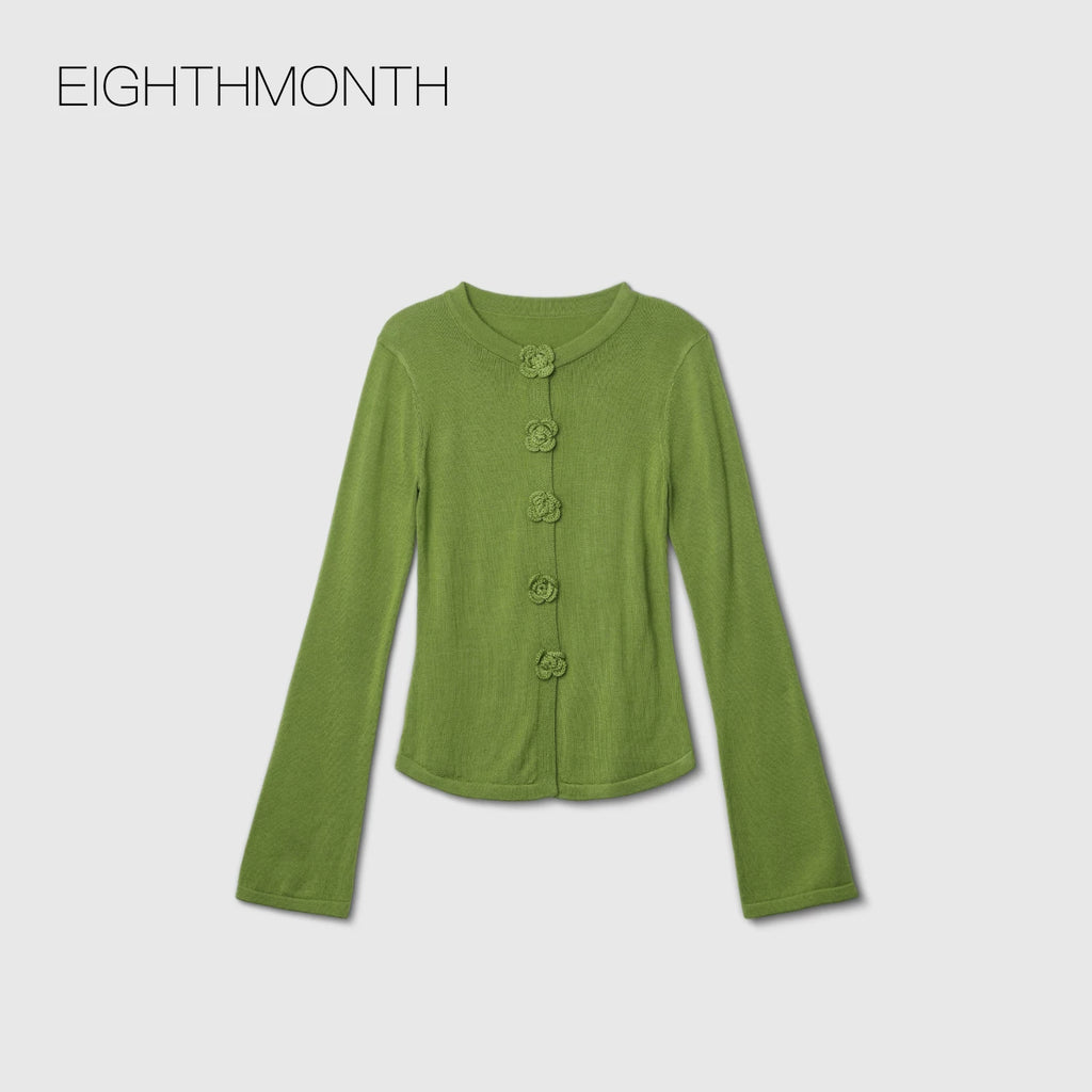 EIGHTHMONTH Three-dimensional Floral Button Knit