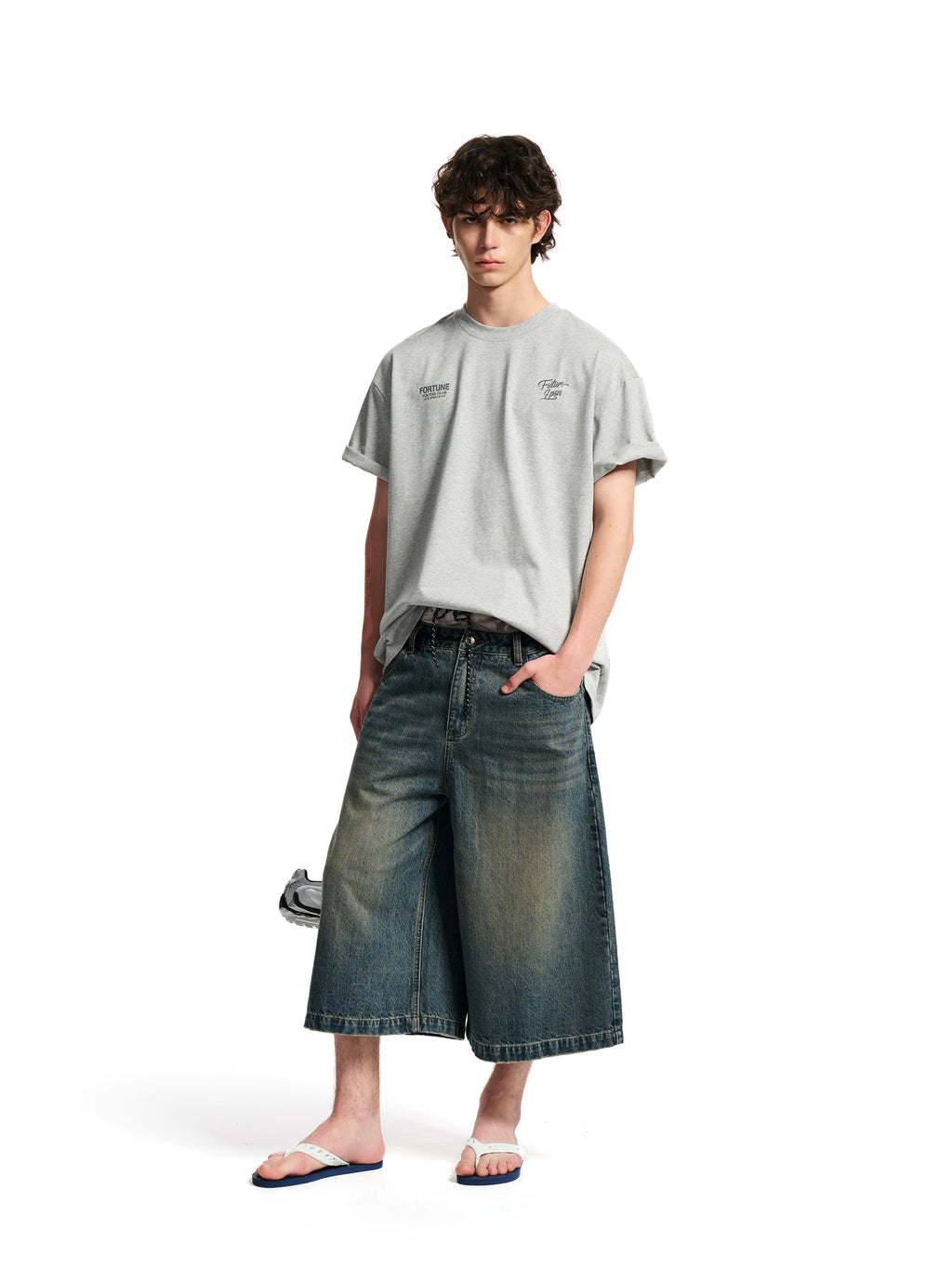 Loopsoon Letters Behind The Large Print Versatile Casual Tee