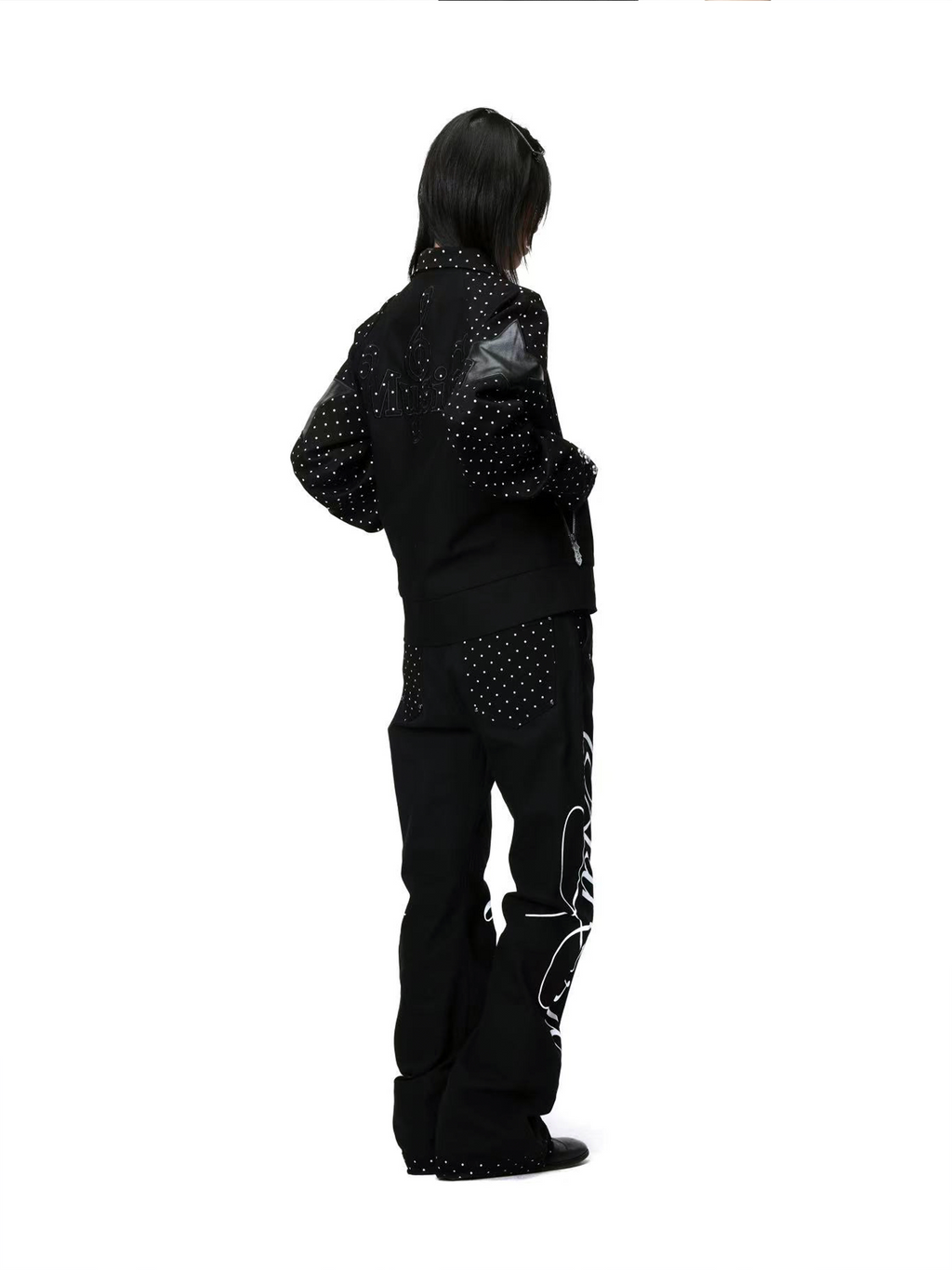 DETW Vintage Polka Dot Splicing Jeans
