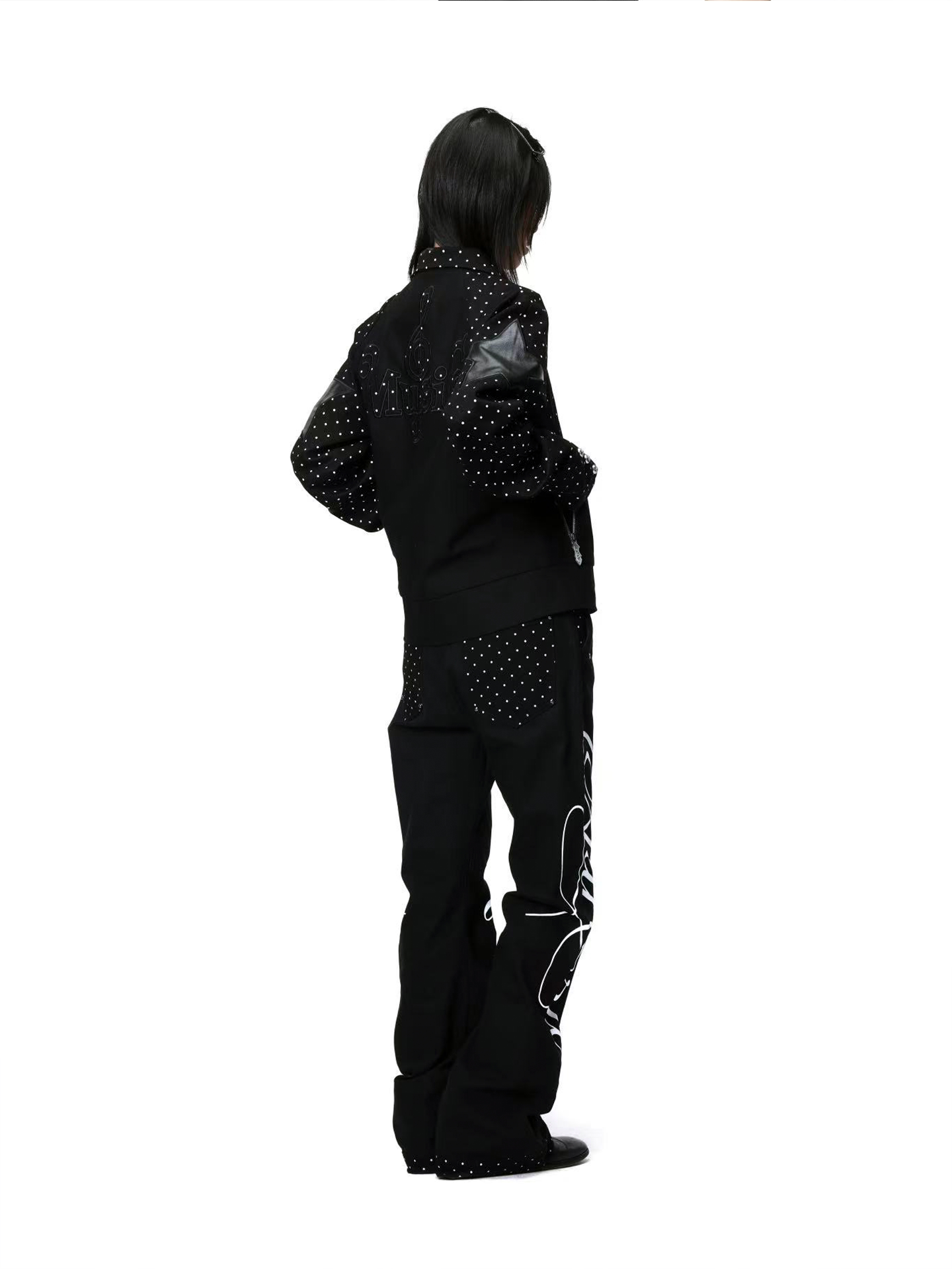 DETW Vintage Polka Dot Splicing Jeans