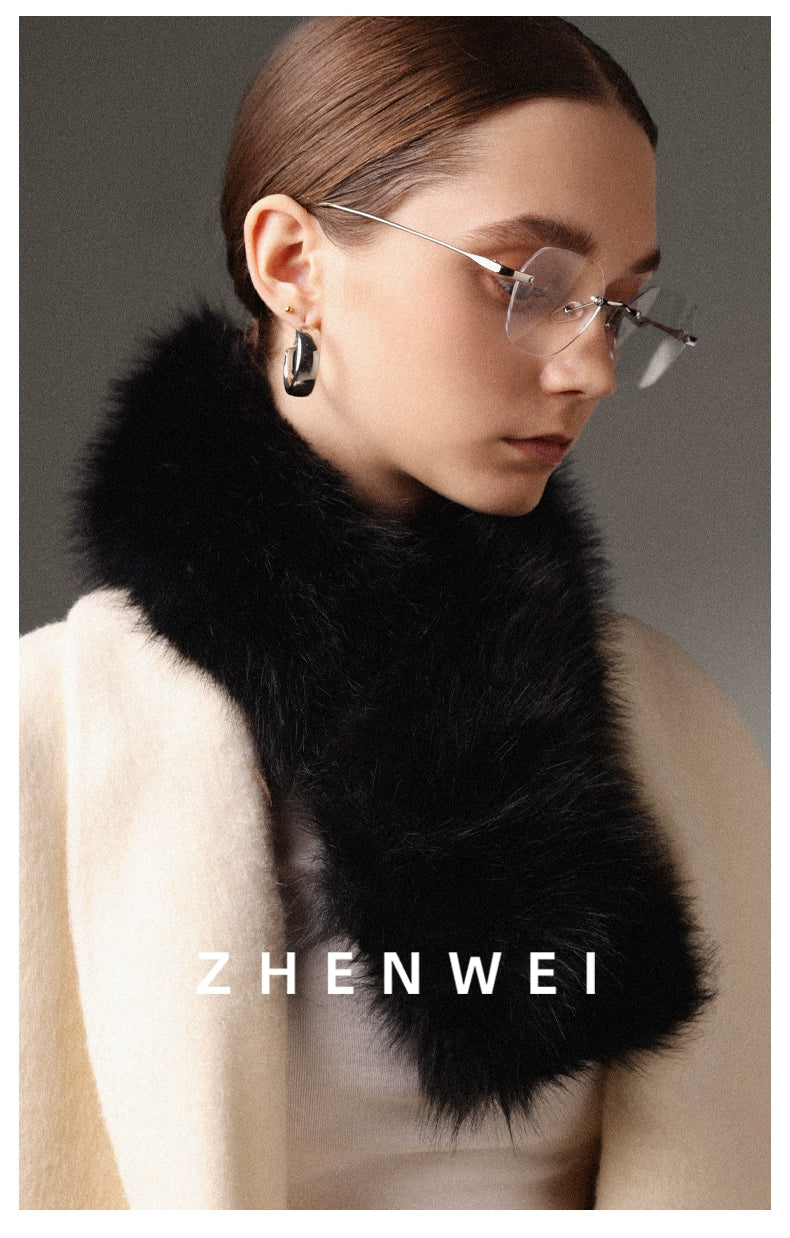 ZHENWEI Thickened Furry Scarf