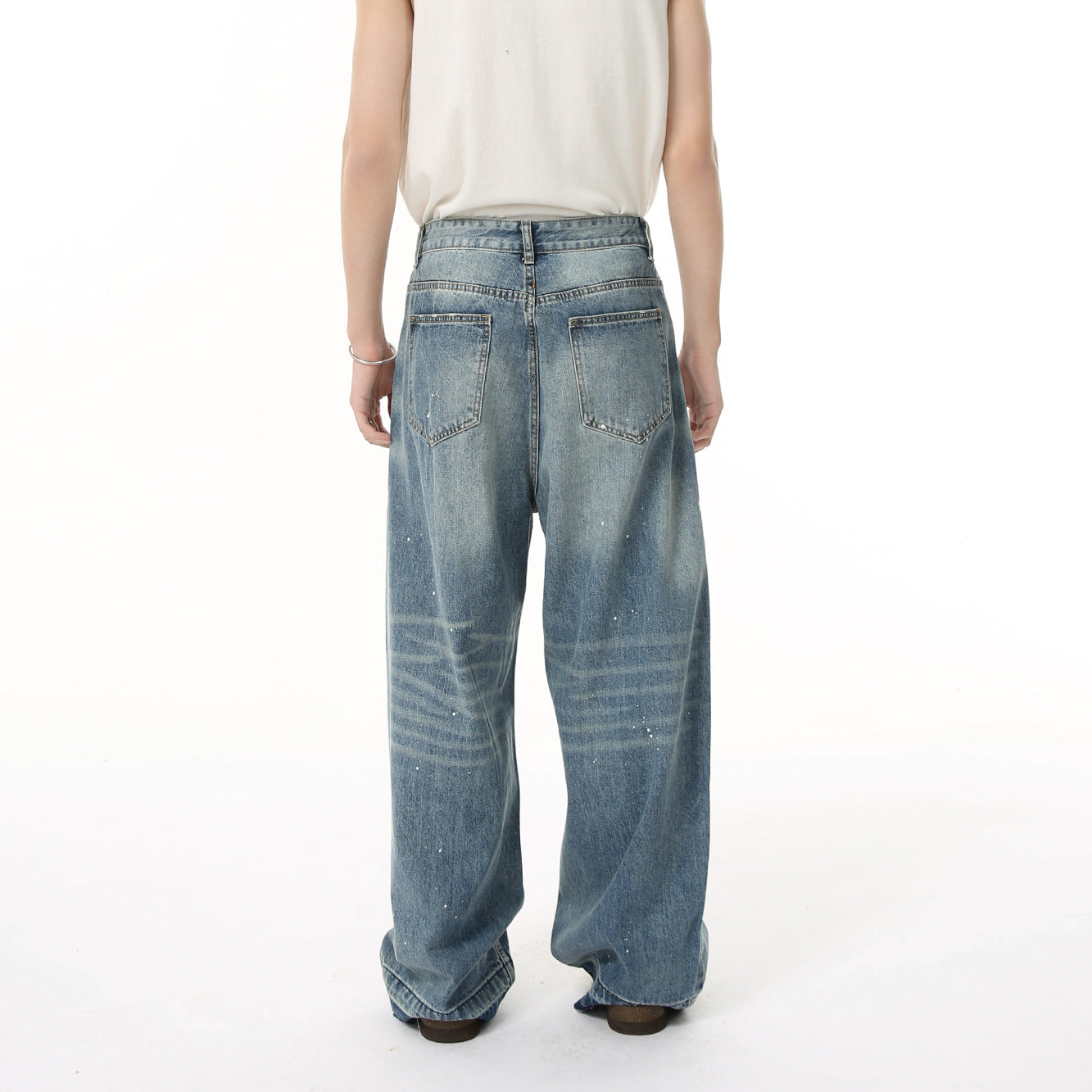 MTLCLOTHES Frayed Rough Trousers Scimitar Jeans