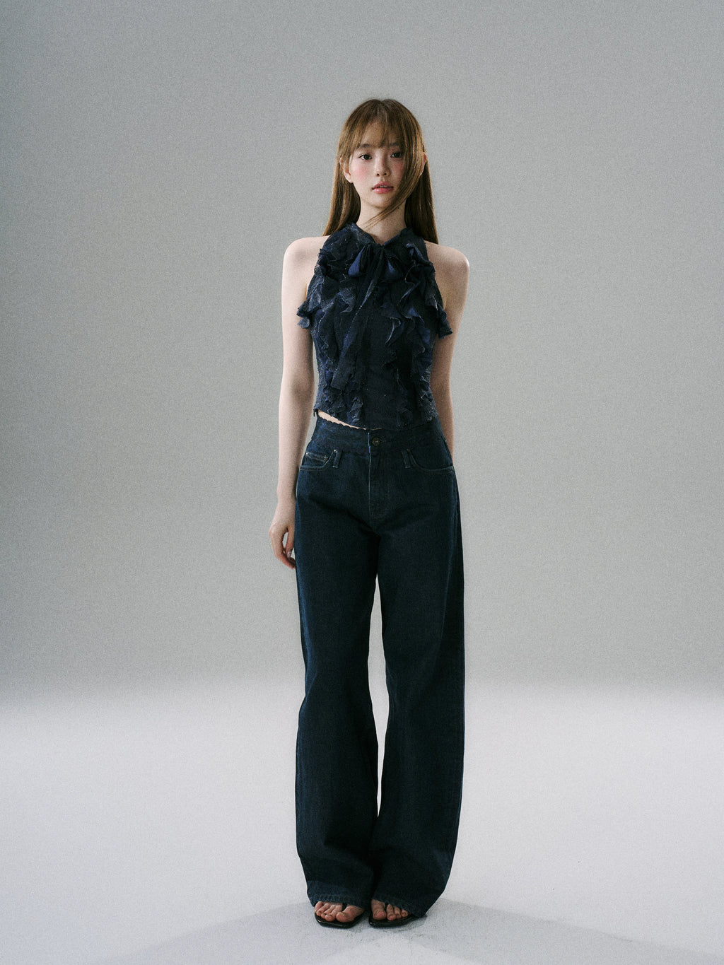 LOST FOREST Straight Wide-leg Low-rise Jeans