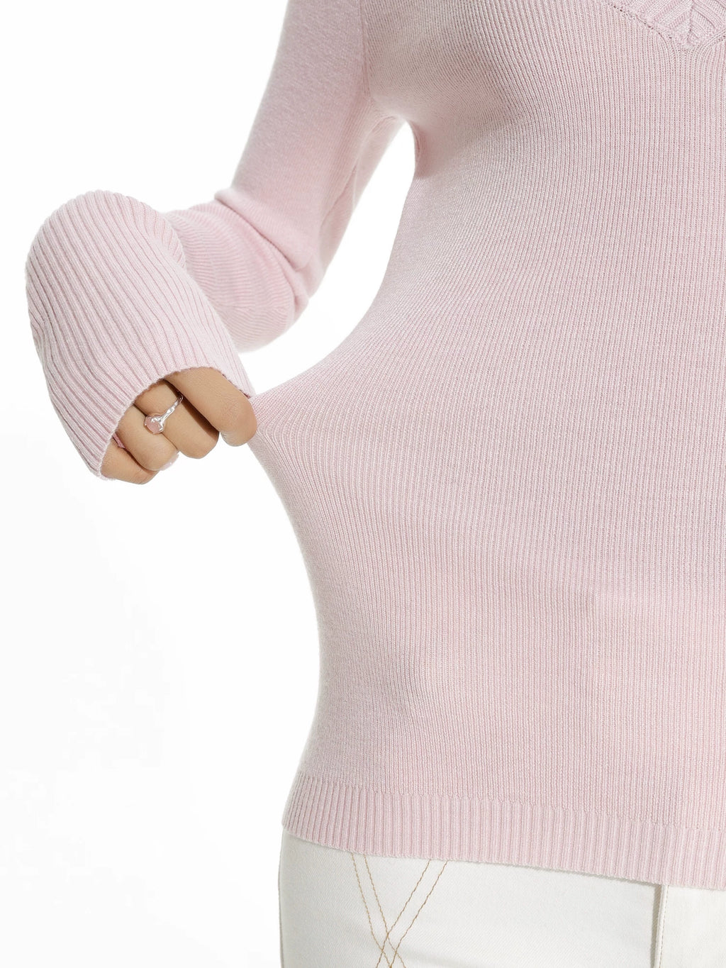 Audwyn Wool-blend V-neck Slim-knit Sweater