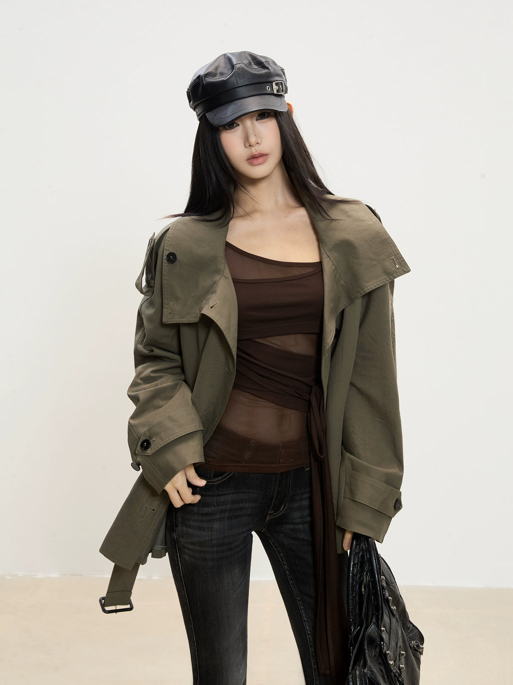 WITHMIN Loose and Thin Casual Versatile Trench Coat