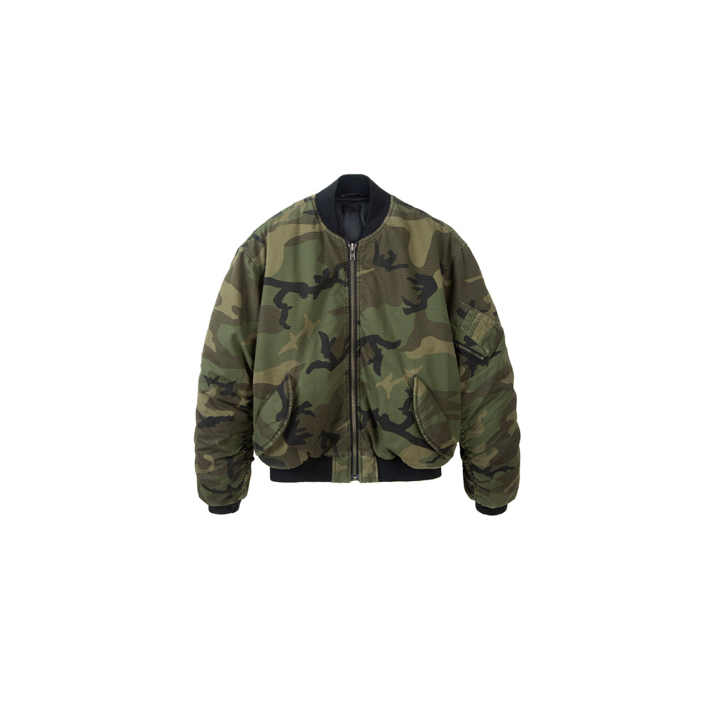 PLUS NO LOGO Camouflage Flight Jacket Cotton