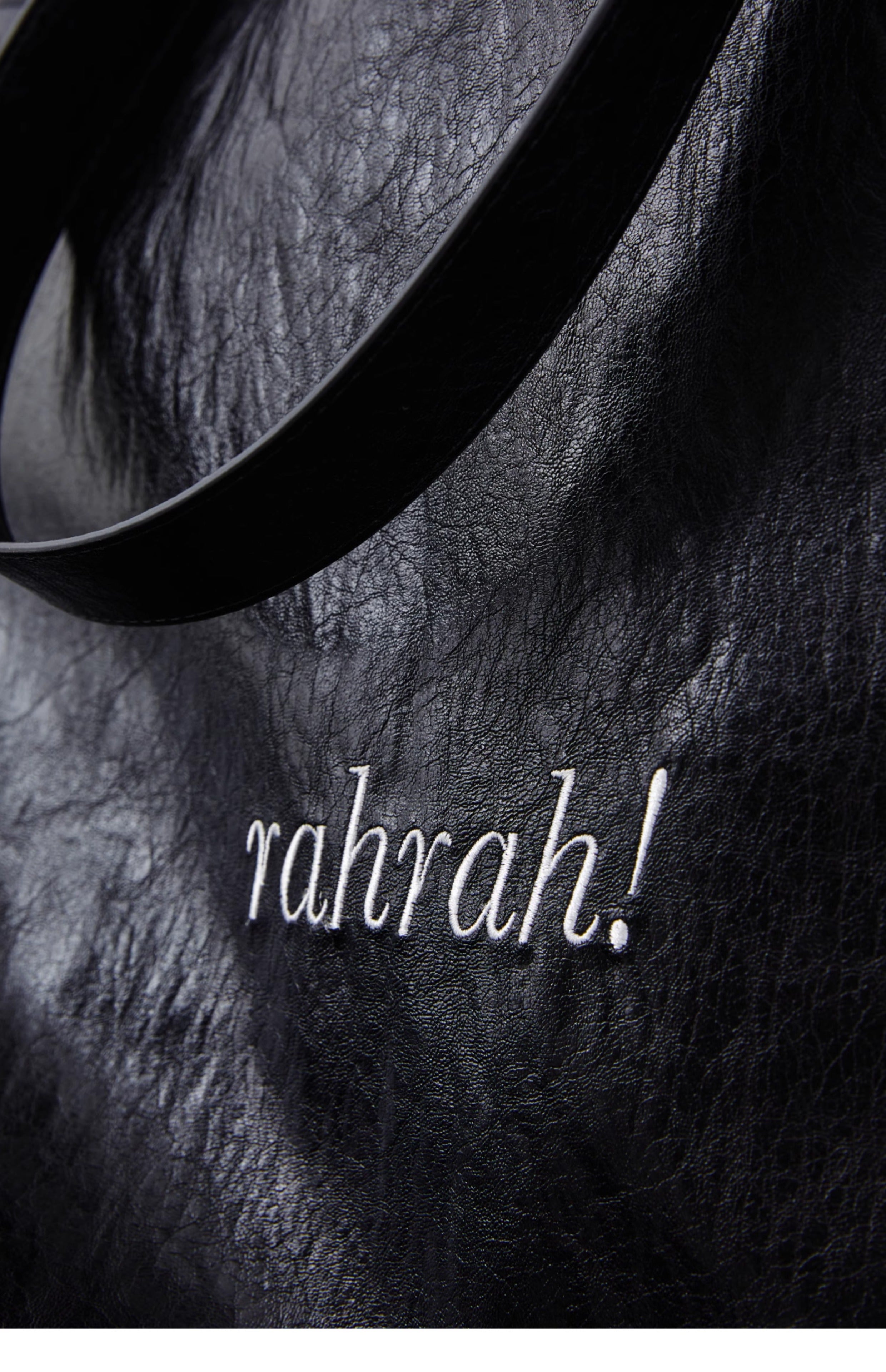 DirtySix "rahrah!" bag 5 colors contrasting embroidery thread soft leather tote bag
