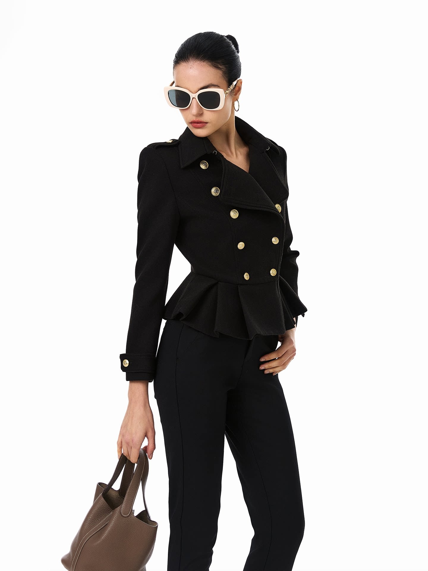 FINDYAWINGS Double-breasted Woolen Blazer