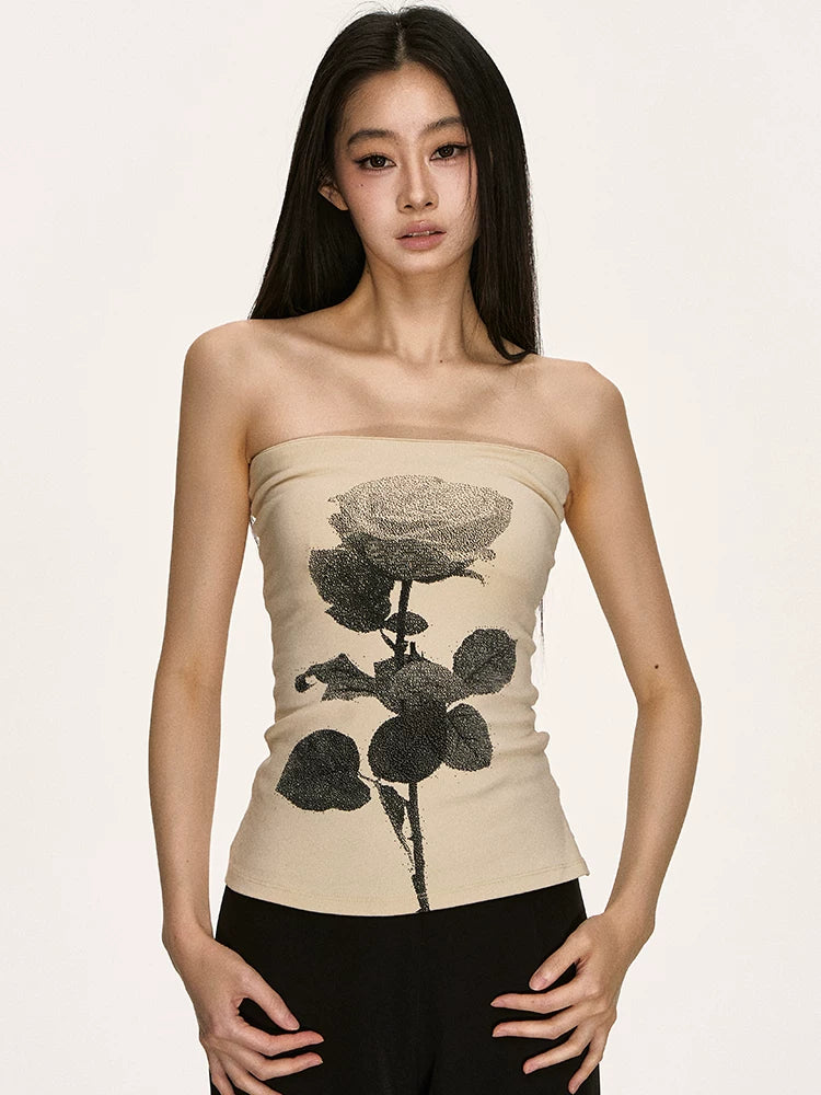 Anna Aneae Rose Print Knitted Stretch Vest