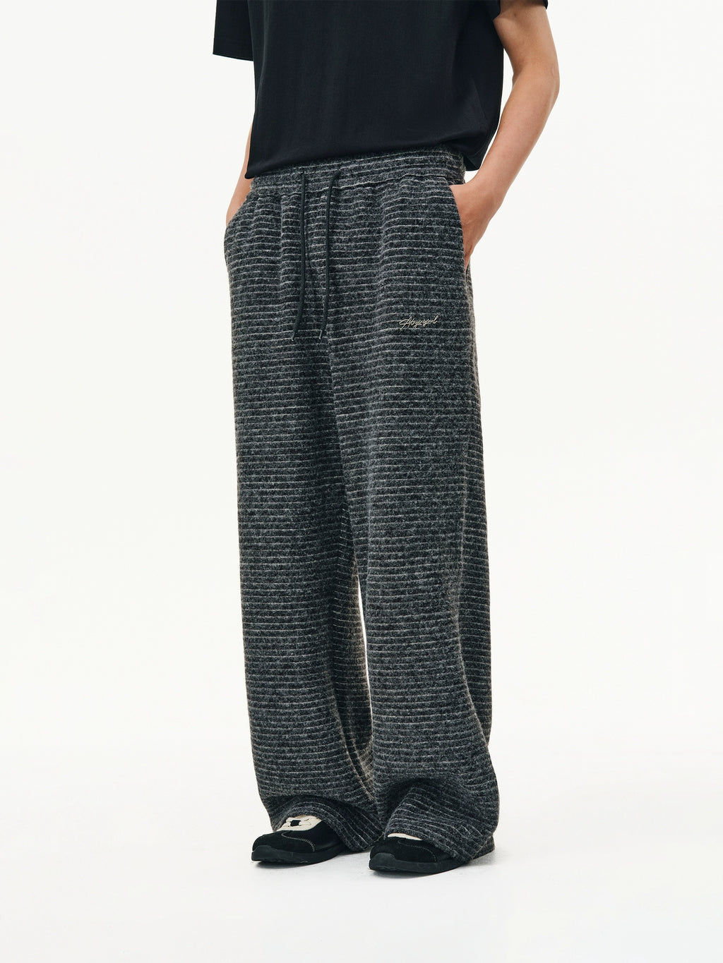 ATRY Striped Lazy Versatile Loose Straight Sweatpants