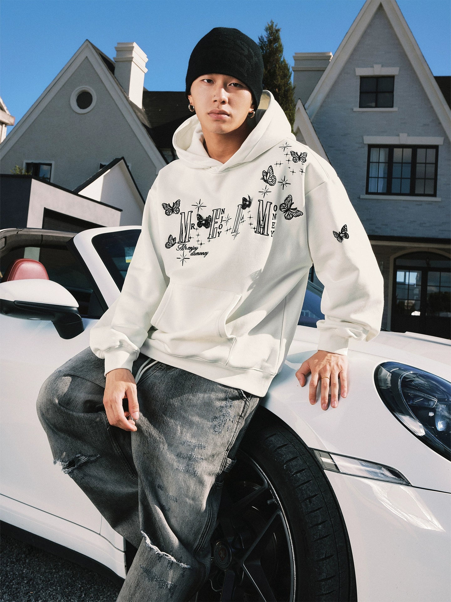 MEDM Three-dimensional Butterfly Hooded Sweater