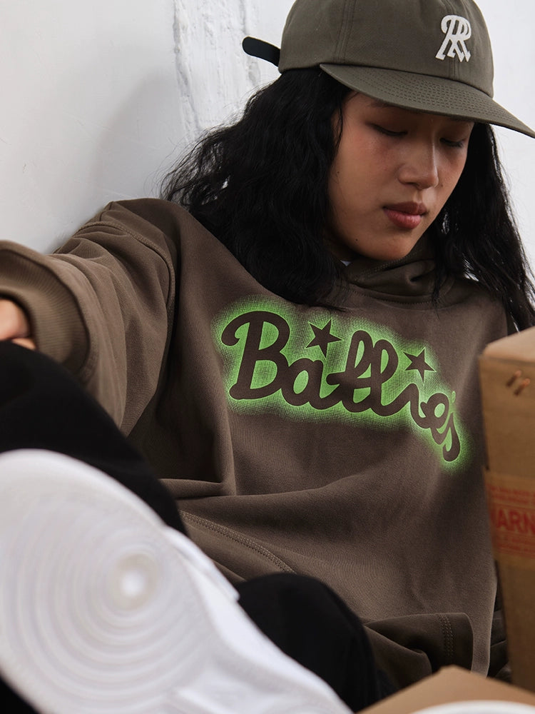 Battles Embroidered Fleece Loose Hoodie