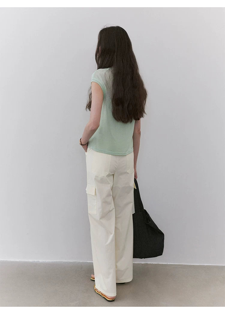 VOOE High Waist Straight Versatile Casual Pants