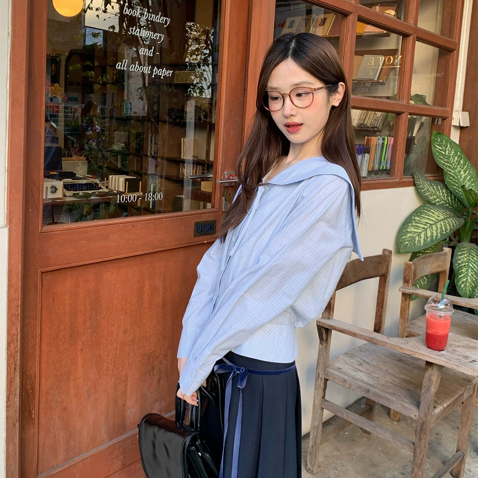 MUCHA Striped Casual Versatile Long Sleeve Shirt