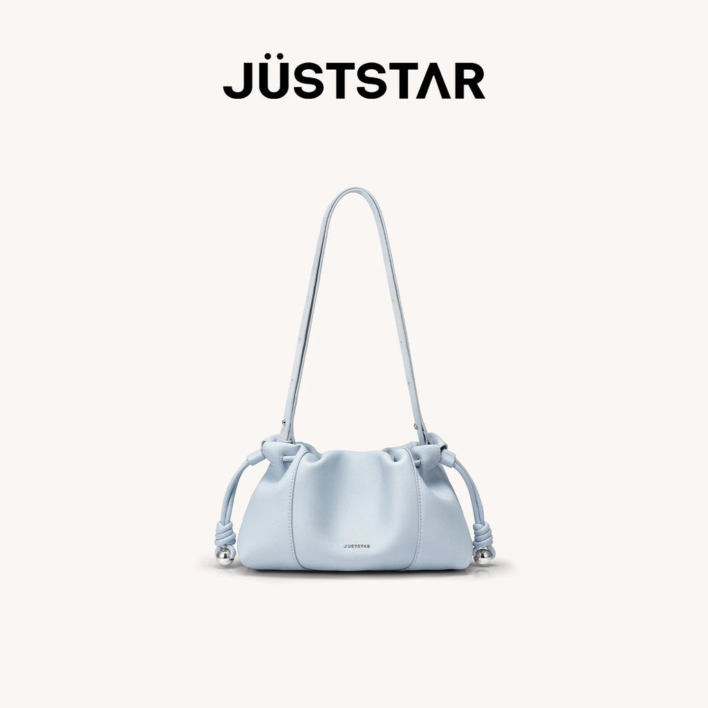 JUST STAR Pleated Shoulder Messenger Bag