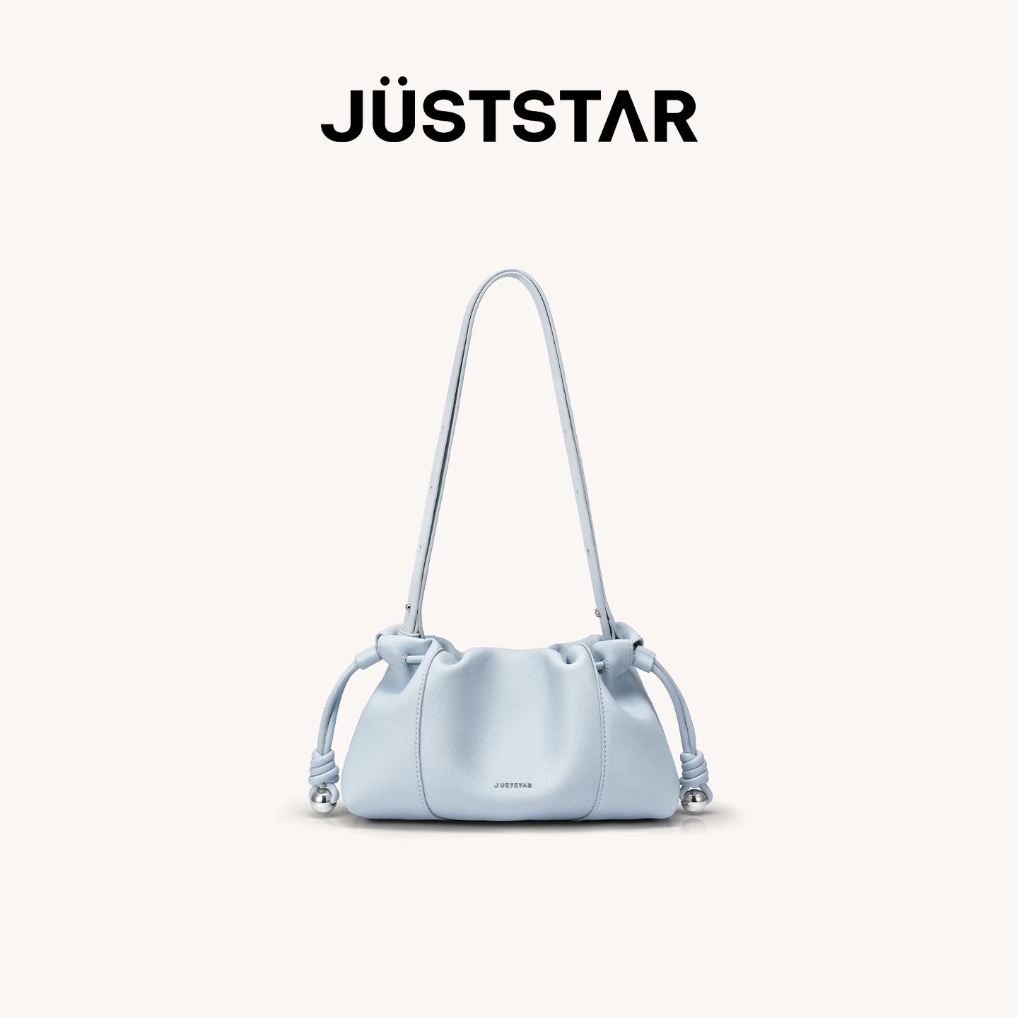 JUST STAR Pleated Shoulder Messenger Bag